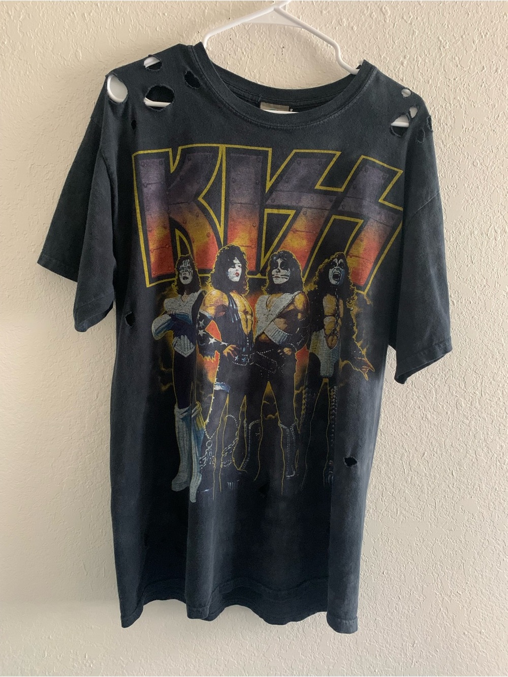 KISS Graphic Band Tee 90’s thrashed large banger